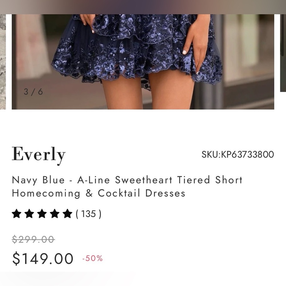 Kiss Prom/Hoco Dress in Navy Blue, Size 12 - Picture 9 of 9